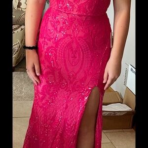 Windsor Hot Pink Sequin Maxi Dress